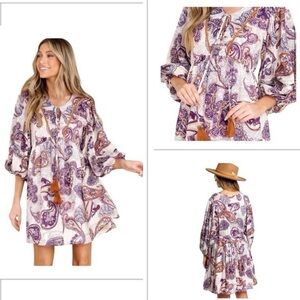 Boho Paisley Print Dress